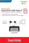 SANDISK - SanDisk Ultra Dual Drive USB Type-C, 64 GB, USB Type-A / USB Type-C, 3.2 Gen 1 (3.1 Gen 1), Lamina di scorrimento, 9,1 g, Nero, Argento