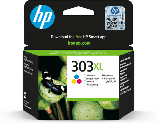 T6N03AE HP Cartuccia di inchiostro in tricromia originale ad alta capacità 303XL, Resa elevata (XL), Inchiostro a base di pigmento, 415 pagine, 1 pz