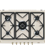 SMEG - Smeg SRV876AVOGH2, Avena, Da incasso, Gas, 5 Fornello(i), 5 Fornello(i), Rotondo