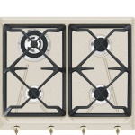 SMEG - Smeg SRV864AVOGH2, Avena, Da incasso, Gas, 4 Fornello(i), 4 Fornello(i), Rotondo