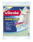 VILEDA - Vileda Pavimenti Igiene Super +30% Microfibra 50x45cm 3pz, Panno lavatutto per mop, Verde, Bianco, Microfibra, Tessuto non tessuto (TNT), 3 pezzo(i), 500 mm, 450 mm