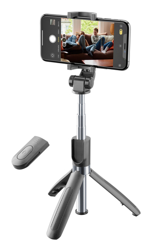 Cellularline Freedom - Universale Asta selfie Bluetooth® treppiede Nero