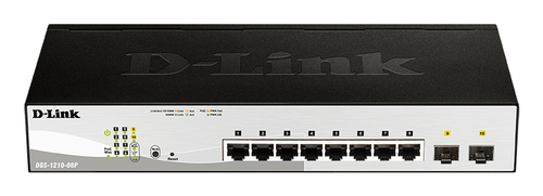 D-Link DGS-1210-08P switch di rete L2 Gigabit Ethernet (10/100/1000) Supporto Power over Ethernet (PoE) Nero