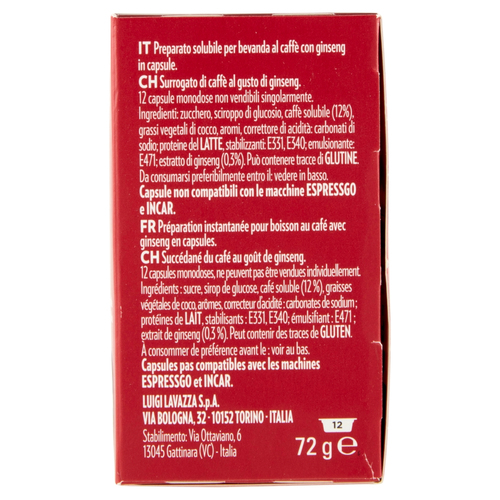 Lavazza Ginseng 12 pz Capsule originali caffè per macchine da caffe a Modo Mio