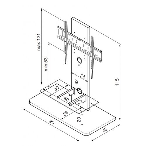 Munari KT090NEO Supporto TV a parete 139,7 cm (55