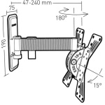 Erard 048220 Supporto TV a parete 94 cm (37) Nero, Argento