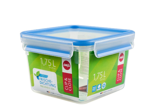 EMSA Clip & Close Rettangolare Scatola 1,75 L Blu, Trasparente 1 pz