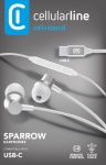 Cellular Line - Cellularline Sparrow - USB-C Auricolari stereo in-ear con microfono e remote control Bianco, Cuffia, Auricolare, Bianco, Stereofonico, Pulsanti, Cina