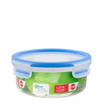 Emsa - EMSA Clip & Close, Ciotola, Rotondo, 0,85 L, Blu, Trasparente, Polipropilene (PP), Elastomero Termoplastico (TPE), Germania