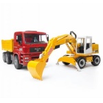 Bruder - Mezzo cantiere Bruder 02751 Liebherr Camion Man e Escavatore