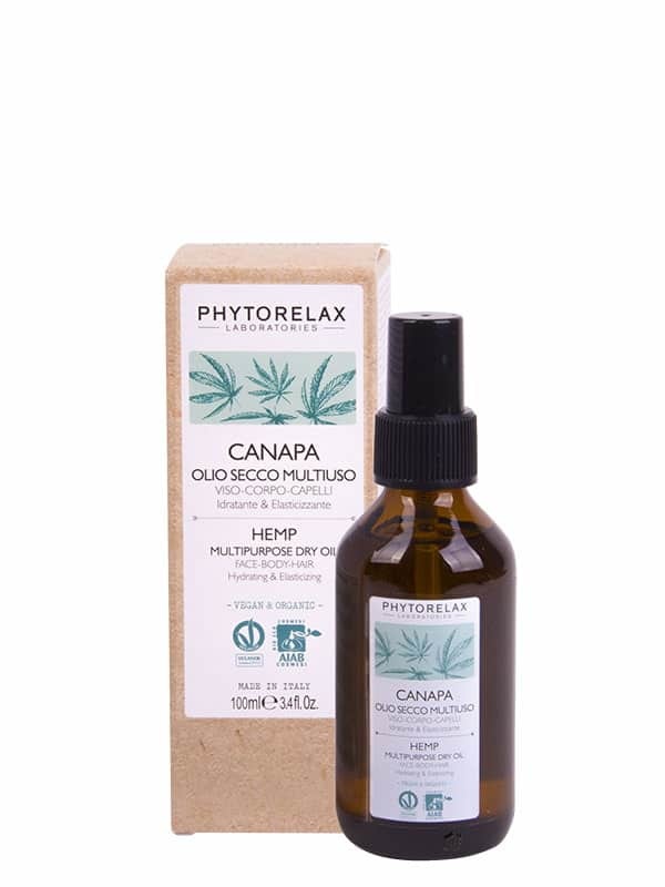 Phytorelax Laboratories Olio secco multiuso viso-corpo-capelli idratante & elasticizzante – canapa 100 ml