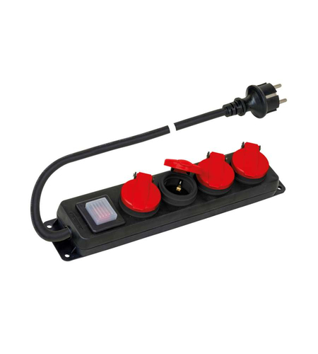 Multipresa tavolo Poly Pool PP2508 10/16A Nero e Rosso