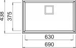 Elleci - Elleci Karisma 120, Lavello sottopiano, Rettangolare, Granitek, Nero, 1 ciotole, Rettangolare