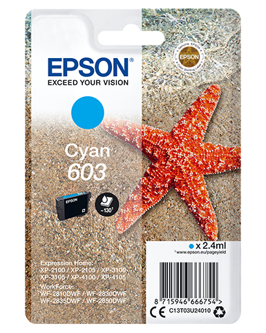 Singlepack Cyan 603 Ink Cartuccia stampante Epson 603 