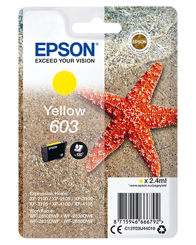 Singlepack Yellow 603 Ink Cartuccia stampante Epson 603 
