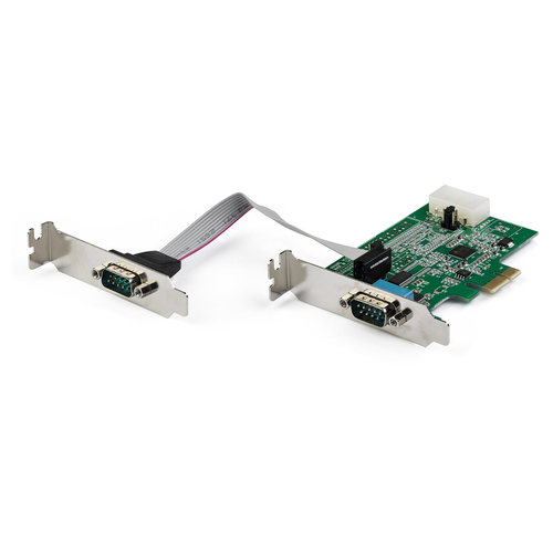 StarTech.com Scheda adattatore seriale PCI Express RS232 a 2 porte - Scheda controller host seriale PCIe RS232 - PCIe a seriale DB9 - 16950 UART - Scheda di espansione a basso profilo - Windows e Linu