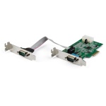 Startech.Com - StarTech.com Scheda adattatore seriale PCI Express RS232 a 2 porte - Scheda controller host seriale PCIe RS232 - PCIe a seriale DB9 - 16950 UART - Scheda di espansione a basso profilo - Windows e Linux, Mini PCI Express, Seriale, PCIe 1.1, RS-232, 222366 h, CE, FCC
