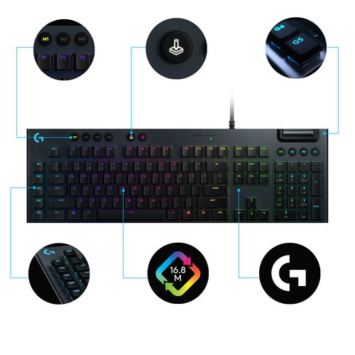 Logitech G G815 - GL Tactile tastiera USB QWERTY US International Nero