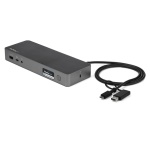 Startech.Com - StarTech.com Dock USB-C e USB-A - Laptop Docking Station ibrida universale con doppio monitor 4K60Hz HDMI e DisplayPort - USB 3.1 Gen 1 Hub, GbE - Power Delivery a 60W - Windows, Mac e Chrome, Cablato, USB 3.2 Gen 1 (3.1 Gen 1) Type-C, 60 W, 3,5 mm, IEEE 802.3,IEEE 802.3ab,IEEE 802.3u, Nero, Grigio