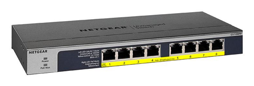 Netgear GS108PP Non gestito Gigabit Ethernet (10/100/1000) Supporto Power over Ethernet (PoE) Nero