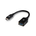 V7 - V7 Cavo USB nero da USB 3.0 A femmina a USB-C maschio 0.3m 1ft, 0,1 m, USB C, USB A, 3.2 Gen 1 (3.1 Gen 1), Maschio/Femmina, Nero