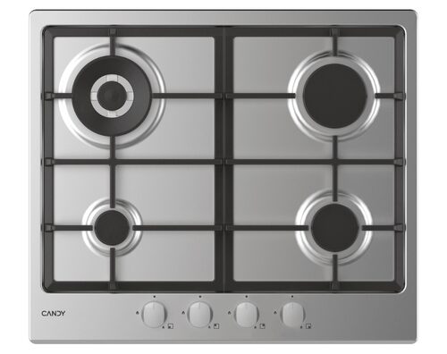 Candy Timeless CHG6BR4WX Acciaio inossidabile Da incasso Gas 4 Fornello(i)