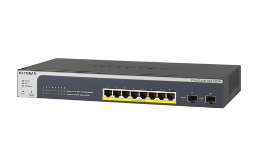 Netgear GS510TPP Gestito L2/L3/L4 Gigabit Ethernet (10/100/1000) Supporto Power over Ethernet (PoE) Nero