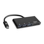 V7 - V7 Adaptador USB negro con conector USB-C macho a 3 hembras: USB 3.0 A; Micro SD; SD/MMC, USB 3.2 Gen 1 (3.1 Gen 1) Type-C, USB 3.2 Gen 1 (3.1 Gen 1) Type-A, MMC, MicroSD (TransFlash), SD, 5000 Mbit/s, Nero, Cina