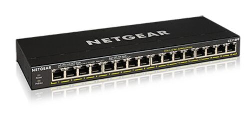 Netgear GS316PP Non gestito Gigabit Ethernet (10/100/1000) Supporto Power over Ethernet (PoE) Nero
