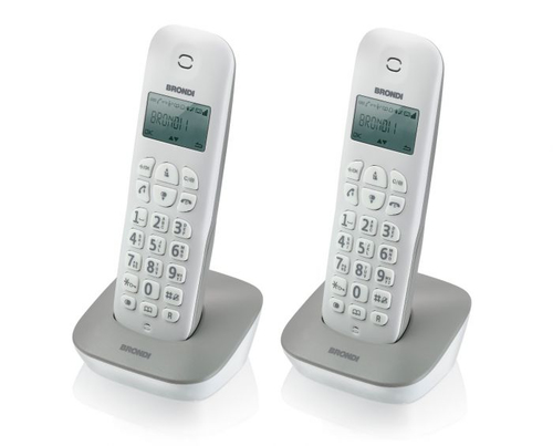 Cordless Brondi 10273812 GAIA Twin Grigio e Bianco Grigio e Bianco