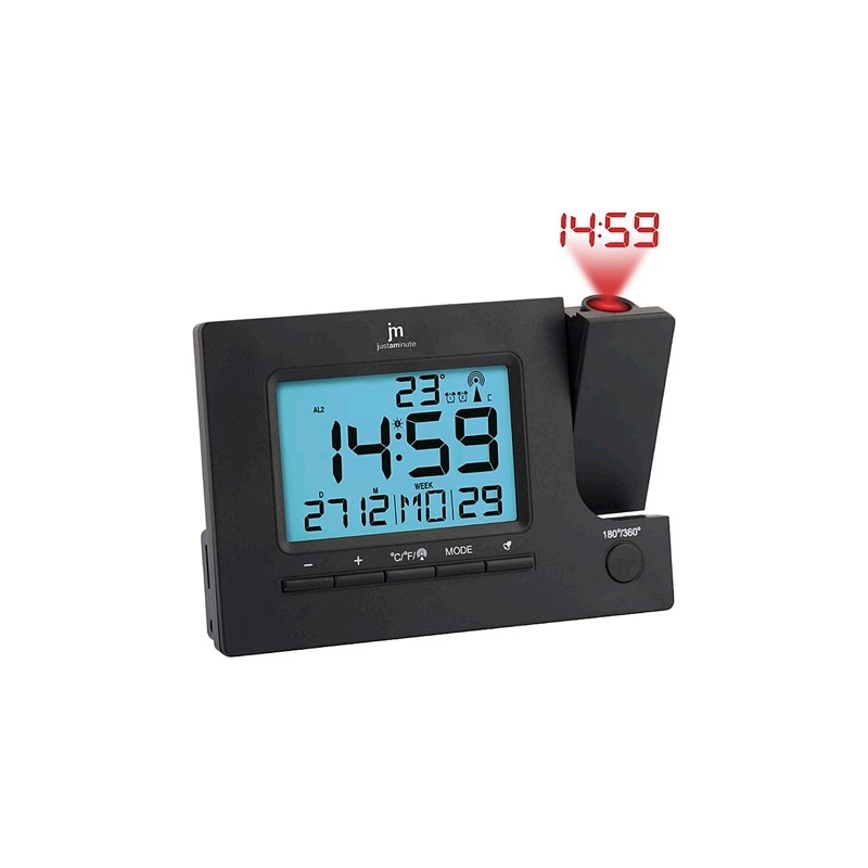 Sveglia Lowell JD9715 JUSTAMINUTE Multifunzione Nero