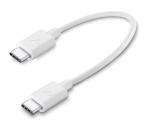 Cellular Line - Cellularline USB Cable Portable - USB-C||USB-C Cavo da USB-C a USB-C per la ricarica e sincronizzazione dati Bianco, 0,15 m, USB C, USB C, Bianco