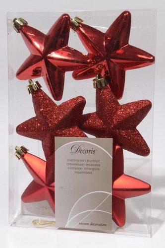 Kaemingk Sh.Proof Stars Sh-M-Gl Christmas Red