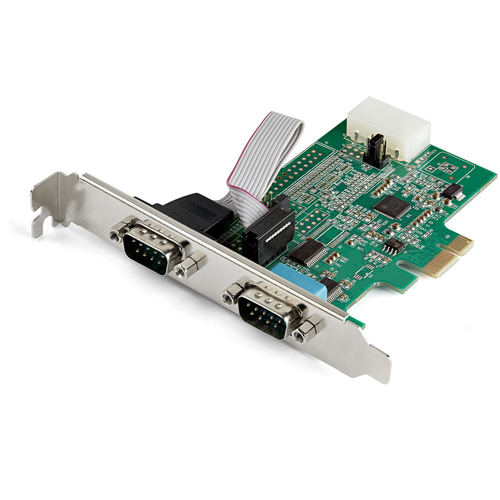 StarTech.com Scheda adattatore seriale PCI Express RS232 a 2 porte - Scheda controller host seriale PCIe RS232 - PCIe a doppia scheda seriale DB9 - 16950 UART - Scheda di espansione - Windows e Linux
