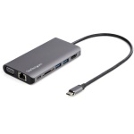 Startech.Com - StarTech.com Adattatore multiporta USB-C - HDMI / VGA - PD - SD - Ethernet - Audio e microfono - Cavo integrato da 30 cm - Mini dock USB-C - MacBook Pro, Dell, Lenovo, Surface, HP, Chromebook, Cablato, USB 3.2 Gen 1 (3.1 Gen 1) Type-C, 100 W, 10,100,1000 Mbit/s, Nero, Grigio, SD,SDHC,SDXC