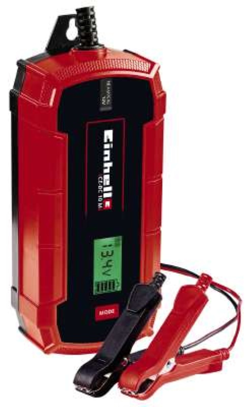 Einhell CE-BC 10 M Caricabatteria per veicolo 12 V Nero, Rosso