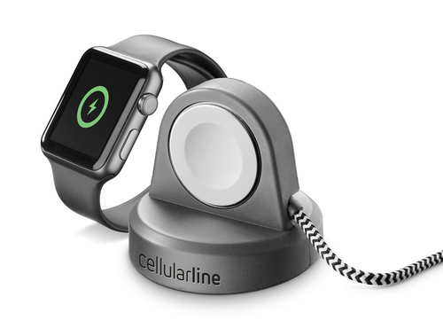 Cellularline Power Dock - Apple Watch Kit per la ricarica di Apple Watch Grigio/Nero