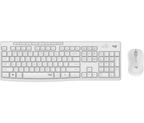 Logitech MK295 Kit Mouse e Tastiera Wireless – Tecnologia SilentTouch, Tastierino Numerico, Tasti Scelta Rapida, Tracciamento Ottico Avanzato, Ricevitore USB Nano, Senza Lag, Meno 90% di Rumore. Bianc
