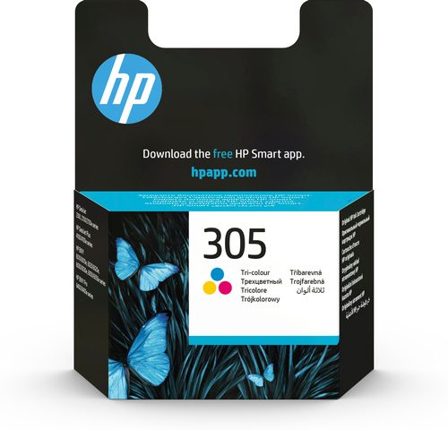 Cartuccia di inchiostro tricromia originale HP 305 HP Cartuccia di inchiostro tricromia originale 305, Resa standard, Inchiostro colorato, 2 ml, 100 pagine, 1 pz, Confezione singola