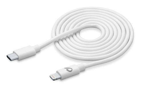 Cellularline USB Cable Home XL - USB-C to Lightning Cavo da USB-C a Lightning per la ricarica e sincronizzazione dati Bianco