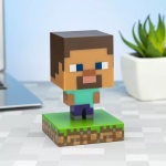 Paladone - Paladone Steve Icon Light BDP, Illuminazione d'ambiente, Plastica, Camera da letto, Cameretta dei bambini, Studio, Ufficio, 110 mm, Batteria, Mini Stilo AAA