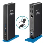 i-tec - i-tec USB 3.0/USB-C Dual HDMI Docking Station, Cablato, USB 3.2 Gen 1 (3.1 Gen 1) Type-A, 3,5 mm, 10,100,1000 Mbit/s, Nero, AC