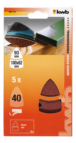 kwb 496104 accessorio per levigatrici 5 pz Carta abrasiva