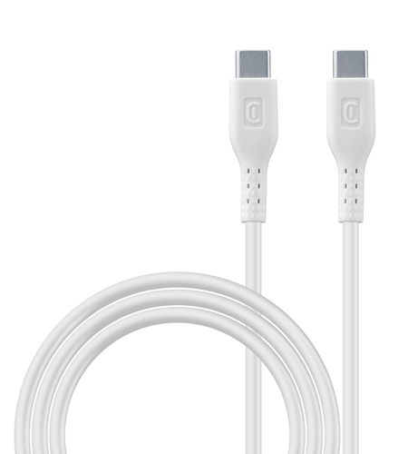 Cellularline USB cable 5A - USB-C to USB-C Cavo 5A da USB-C a USB-C per la ricarica e sincronizzazione dati Bianco