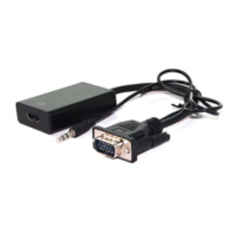 Value 12.99.3117 cavo e adattatore video 0,15 m VGA/3.5mm HDMI Nero