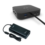 i-tec - i-tec USB-C Dual Display Docking Station with Power Delivery 100 W + Universal Charger 112 W, Cablato, USB 3.2 Gen 1 (3.1 Gen 1) Type-C, 100 W, 3,5 mm, 10,100,1000 Mbit/s, Nero