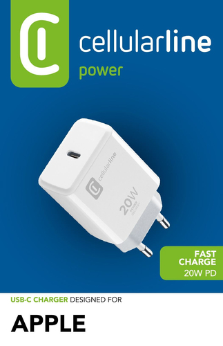Cellularline USB-C Charger 20W - iPhone 8 or later Bianco