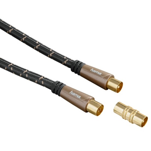 Hama 7205292 cavo coassiale 1,5 m Nero, Oro