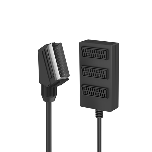 Hama 00205170 Cavo SCART 0,5 m SCART (10-pin) 3 x SCART (21-pin) Nero