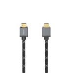 Hama - Hama 00205238, 1 m, HDMI tipo A (Standard), HDMI tipo A (Standard), Compatibilità 3D, 48 Gbit/s, Nero, Grigio